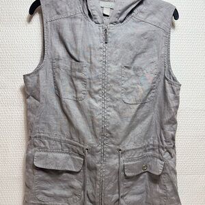 Gray Hooded Vest Jacket